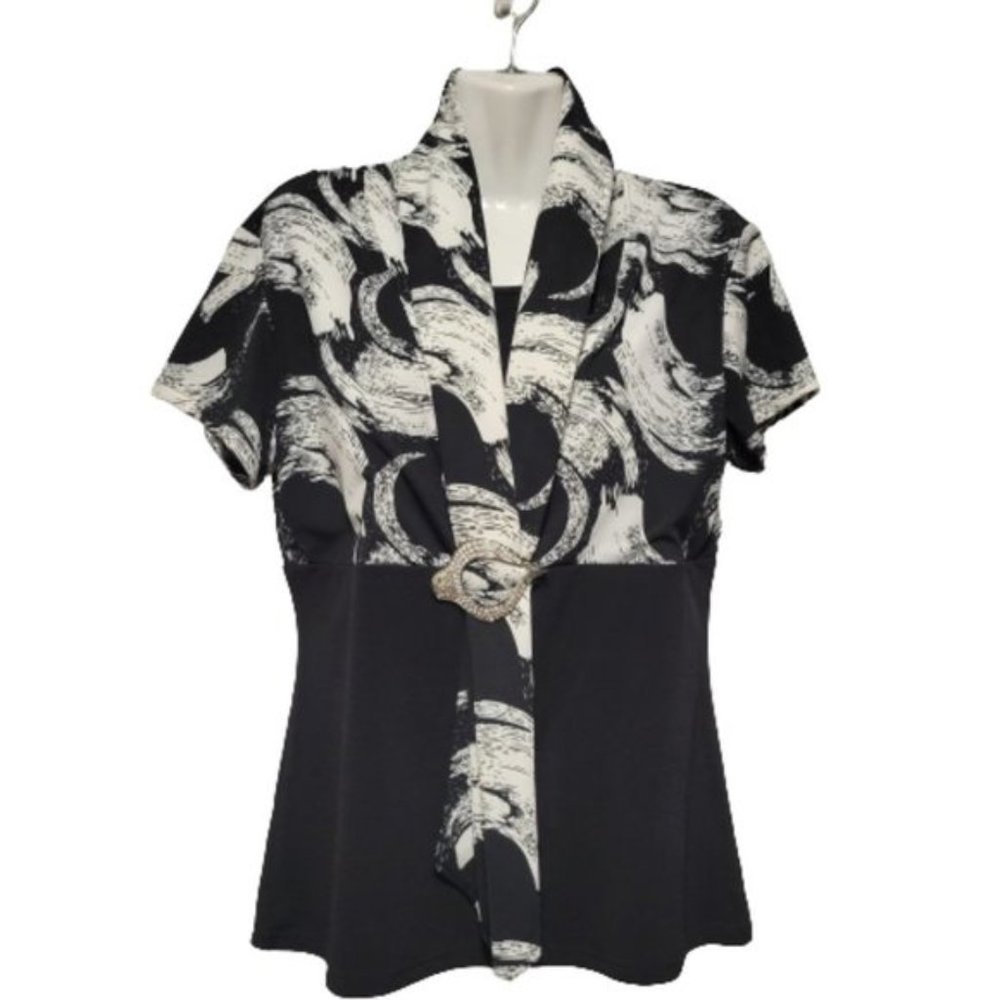 Summer Top Short Sleeve Blouse Top- Sizes S/M/ XL
